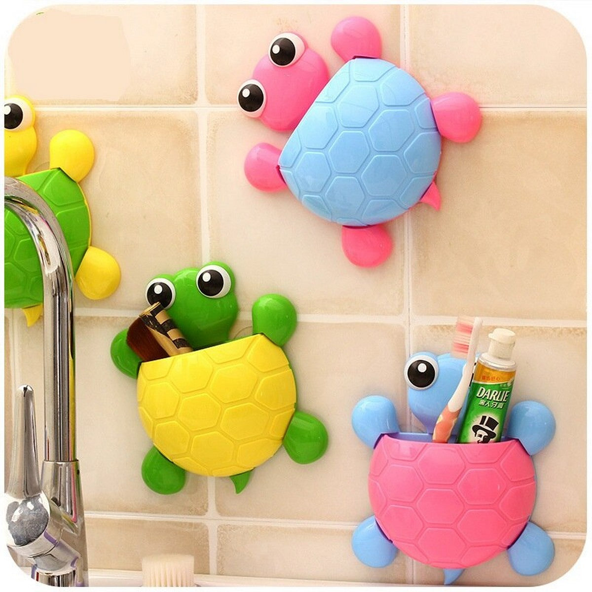 Turtle toothbrush holder