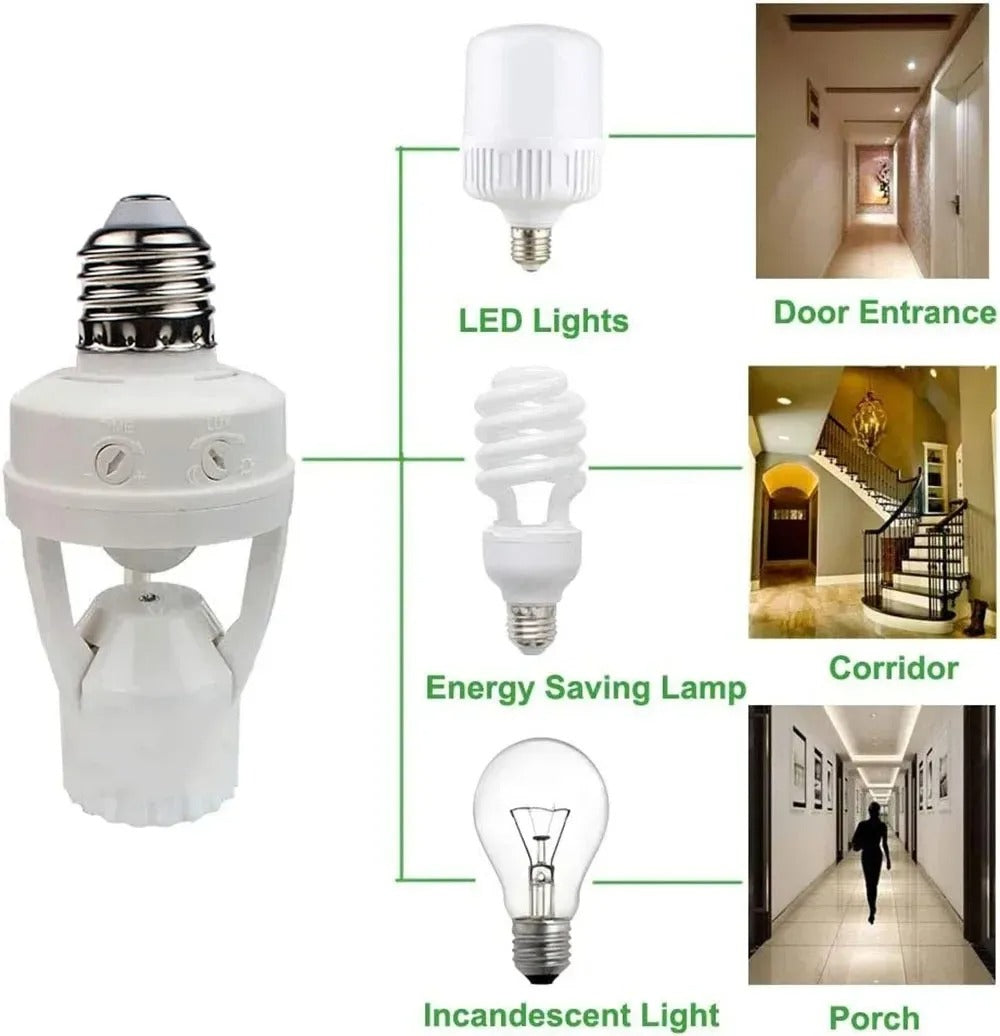 Pack of 2 Motion Sensor Light Socket Only Holder