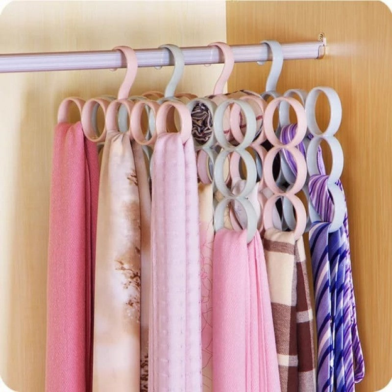 15 Holes Scarf Hanger Multi Scarves Display Hang Ties Belt Organizer