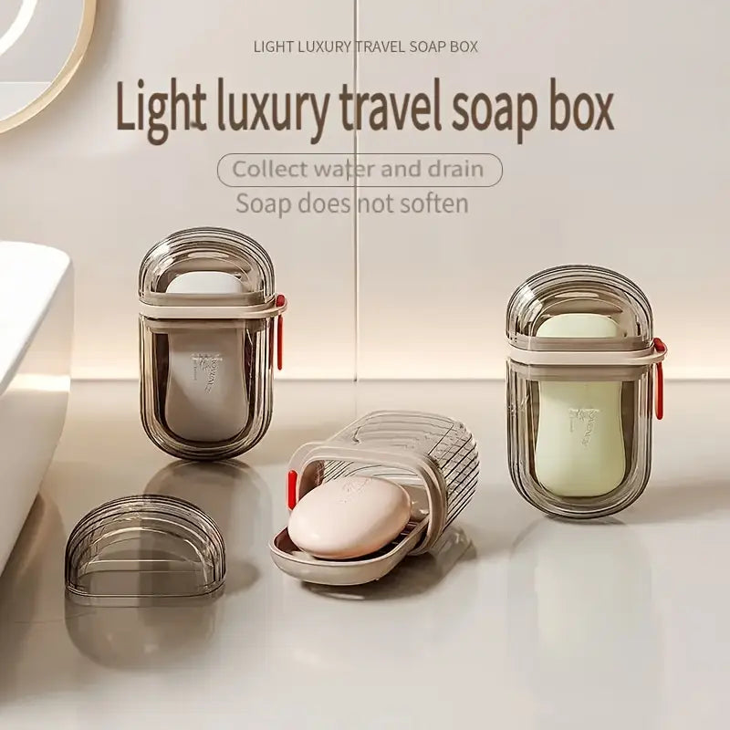 Portable Travel Soap Box with Drainage Lid