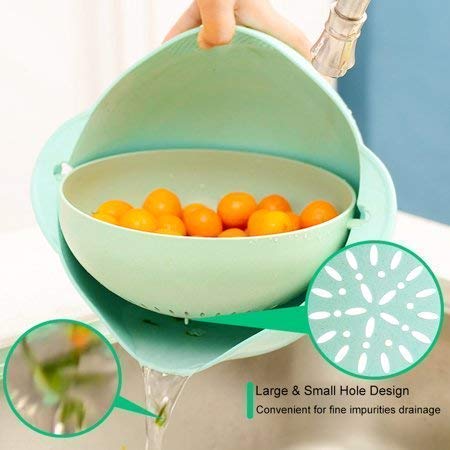 2 in 1 Double Drainer Strainer Washing Bowl