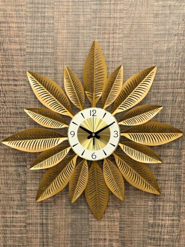 Golden Flower Wall Clock