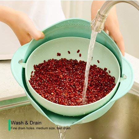 2 in 1 Double Drainer Strainer Washing Bowl