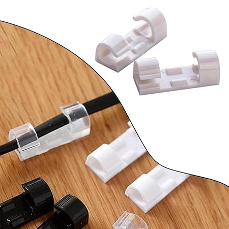 Pack of 20 Cable Clips Desktop Organizer