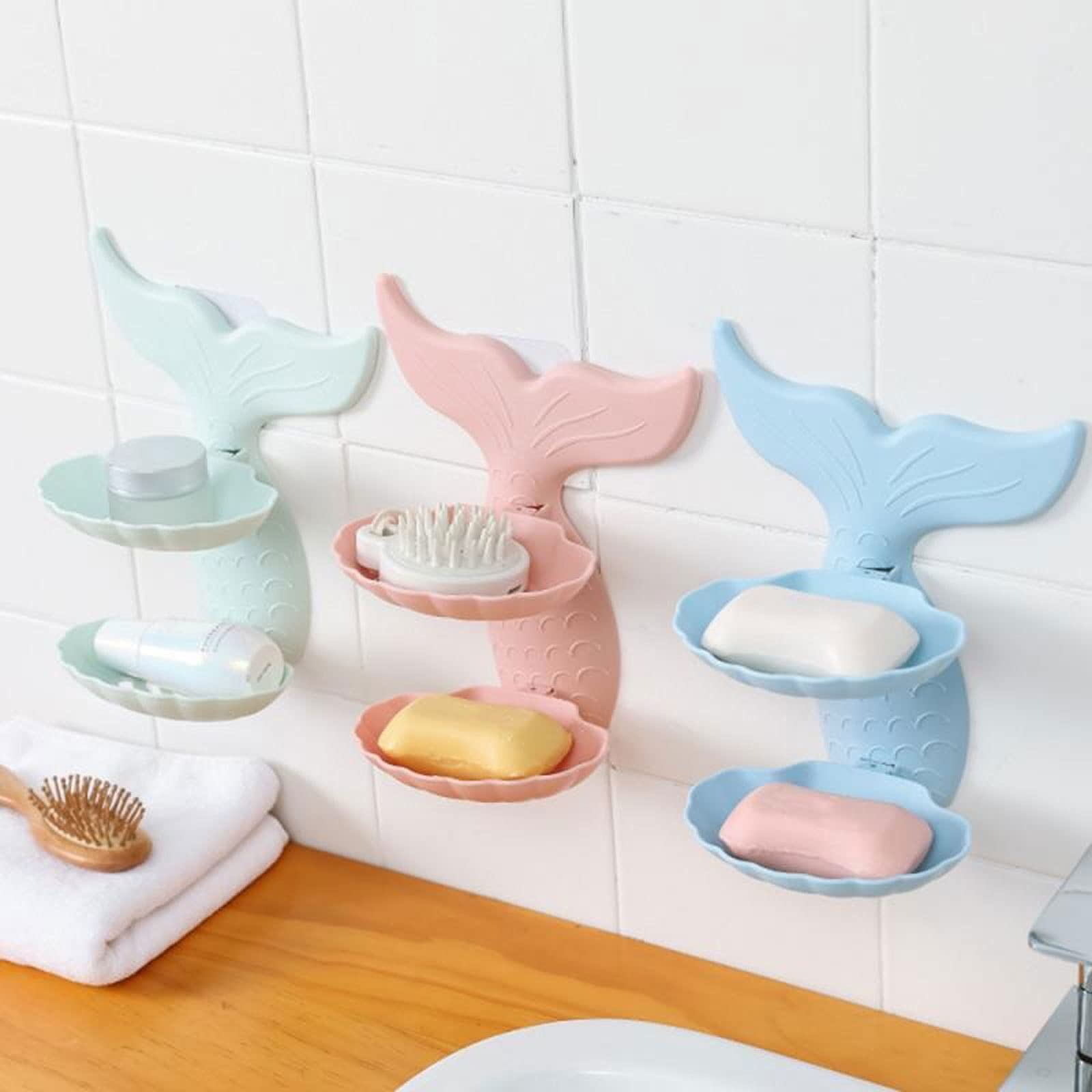 2 Pieces Mermaid Soap Holder (Random Color)