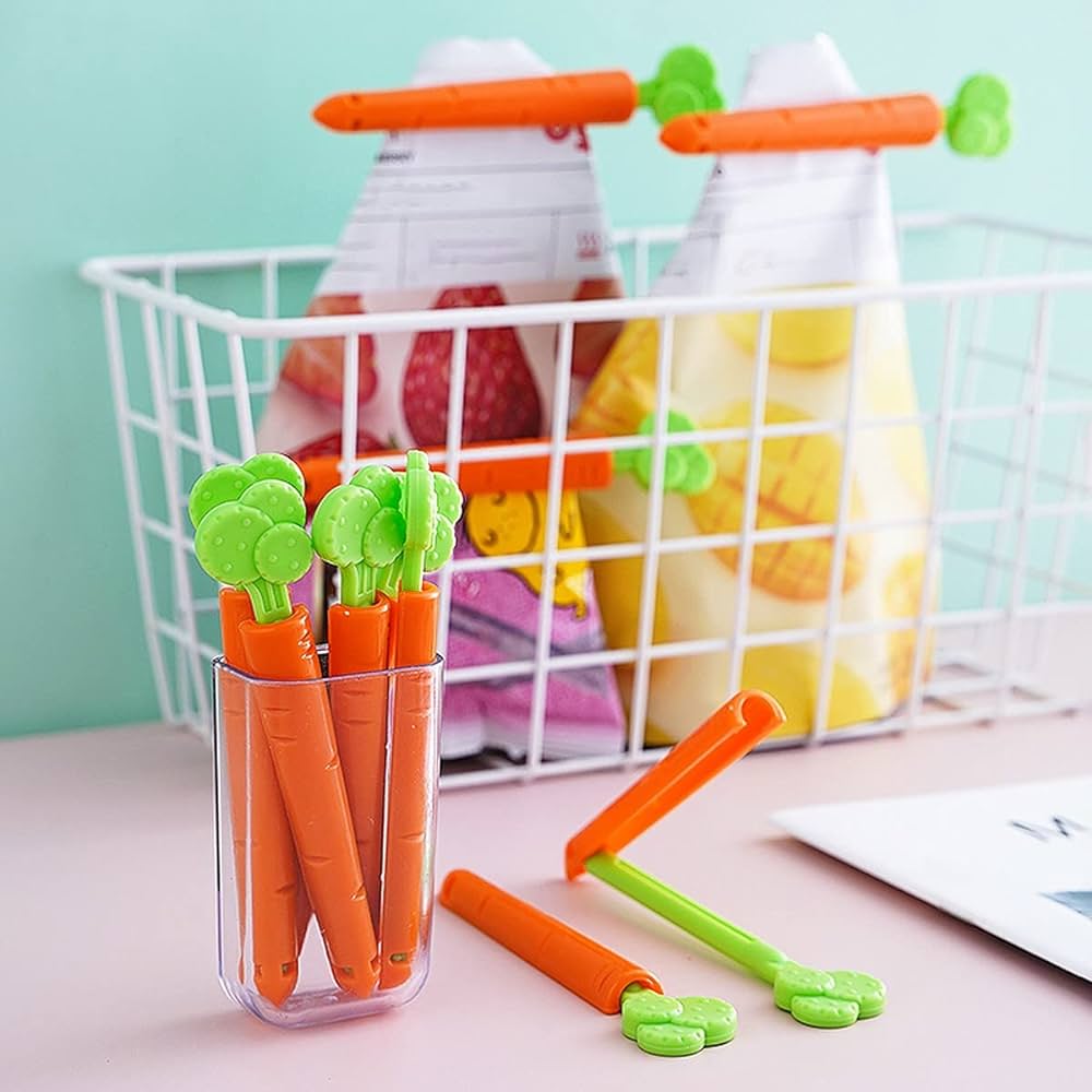 5PCS Food Sealing Clip Carrot Shape