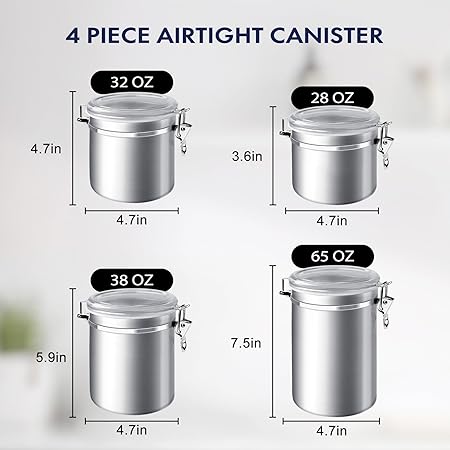 4 Pcs Airtight Canister Set