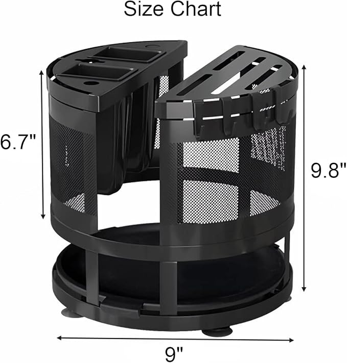 Rotatable Cutlery Utensil Rack With Knife Holder