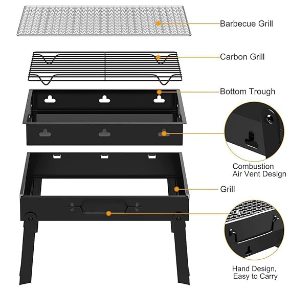 Portable & Foldable BBQ Grill Space Saver