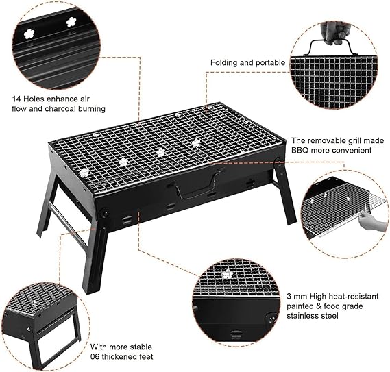 Portable & Foldable BBQ Grill Space Saver