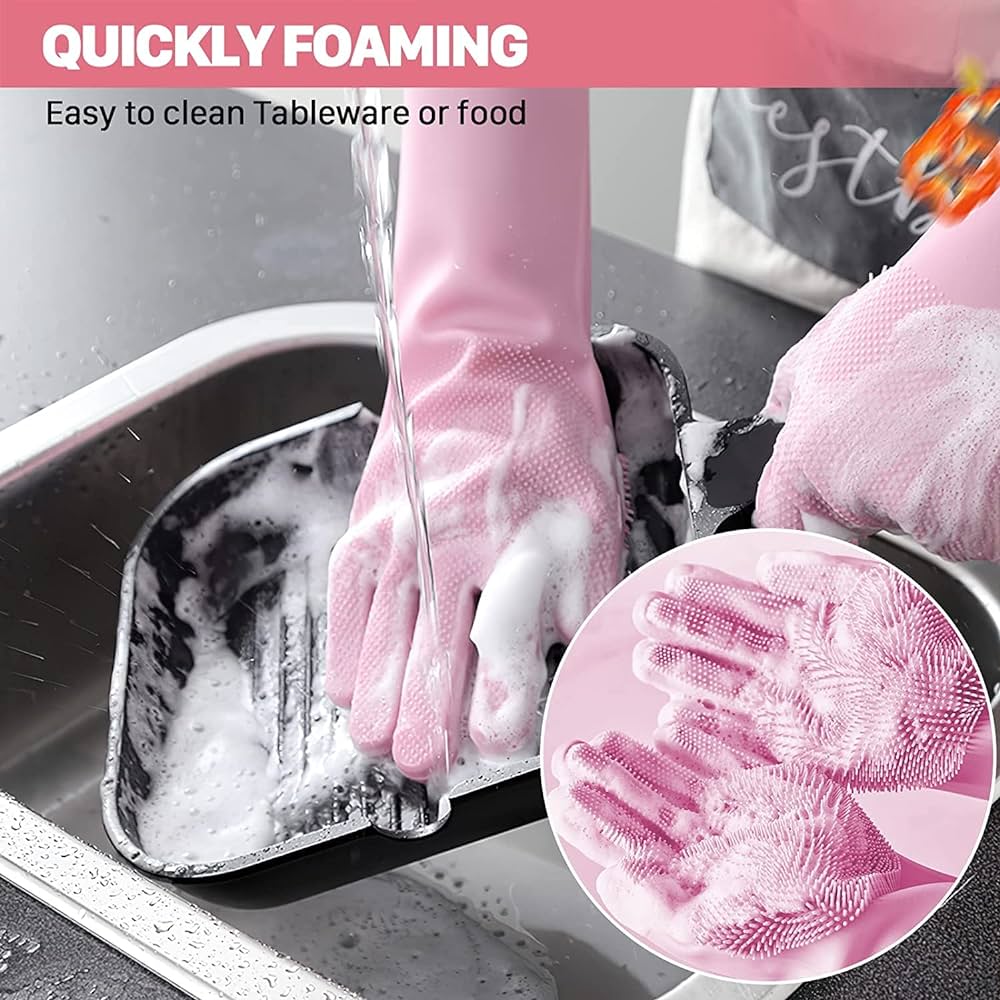 Silicone Washing Hand Gloves (PAIR)