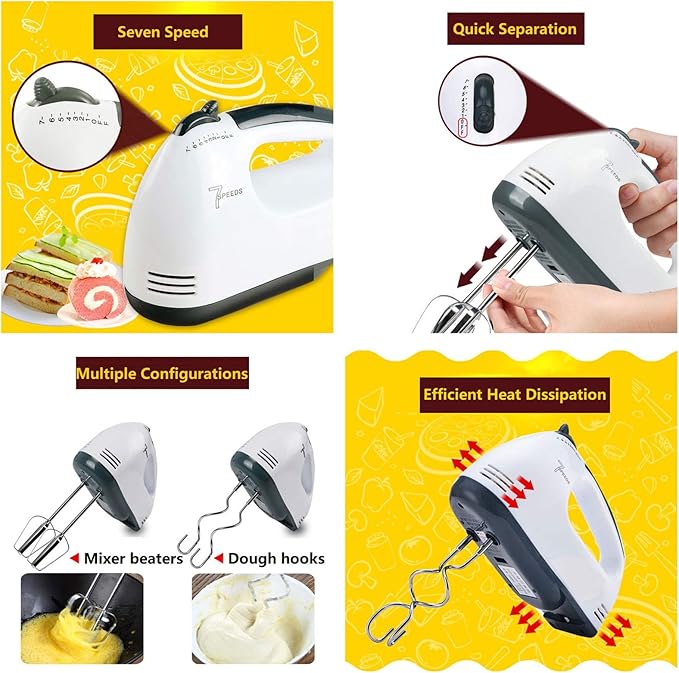 Super Electric Hand Mixer Beater - Scarlet