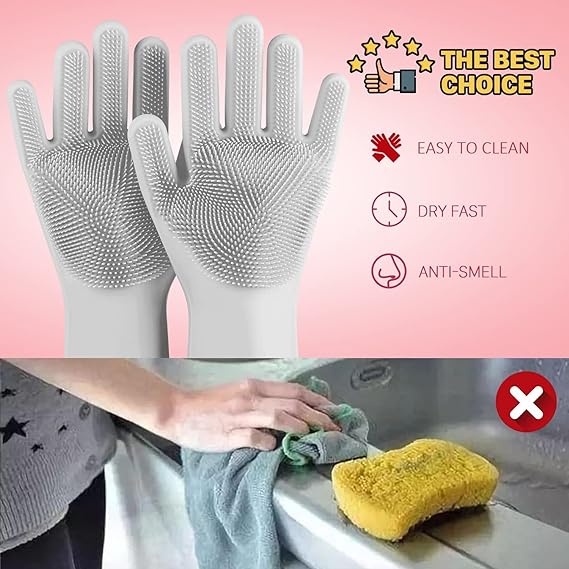 Silicone Washing Hand Gloves (PAIR)