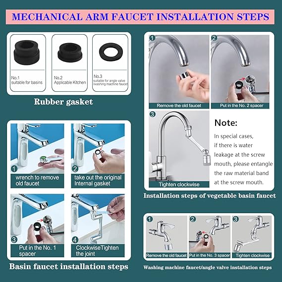 Universal Splash Filter Faucet Rotating