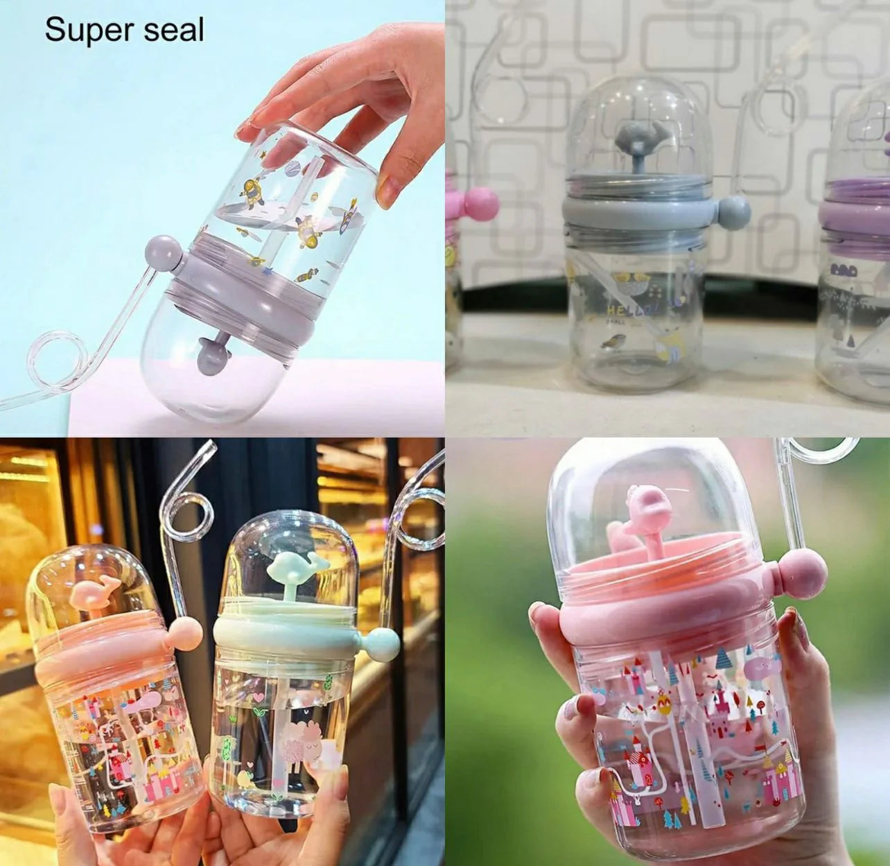 250ml Children Whale Spray Cup Sippy Bottle