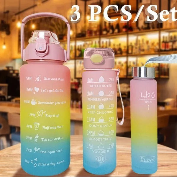 Set Of 3 Motivational Sports Water Bottle