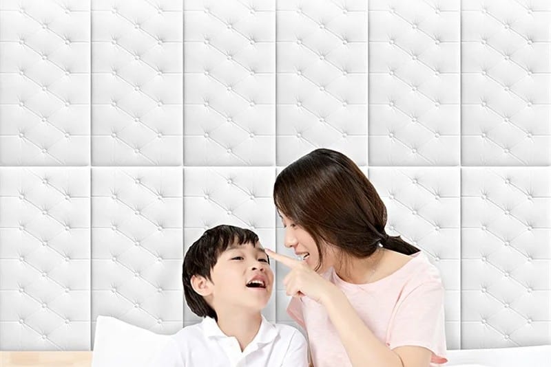 5 Pieces 3D Wall Stickers Wallpaper Self-adhesive Thicken Tatami Anti-collision Wall Mat