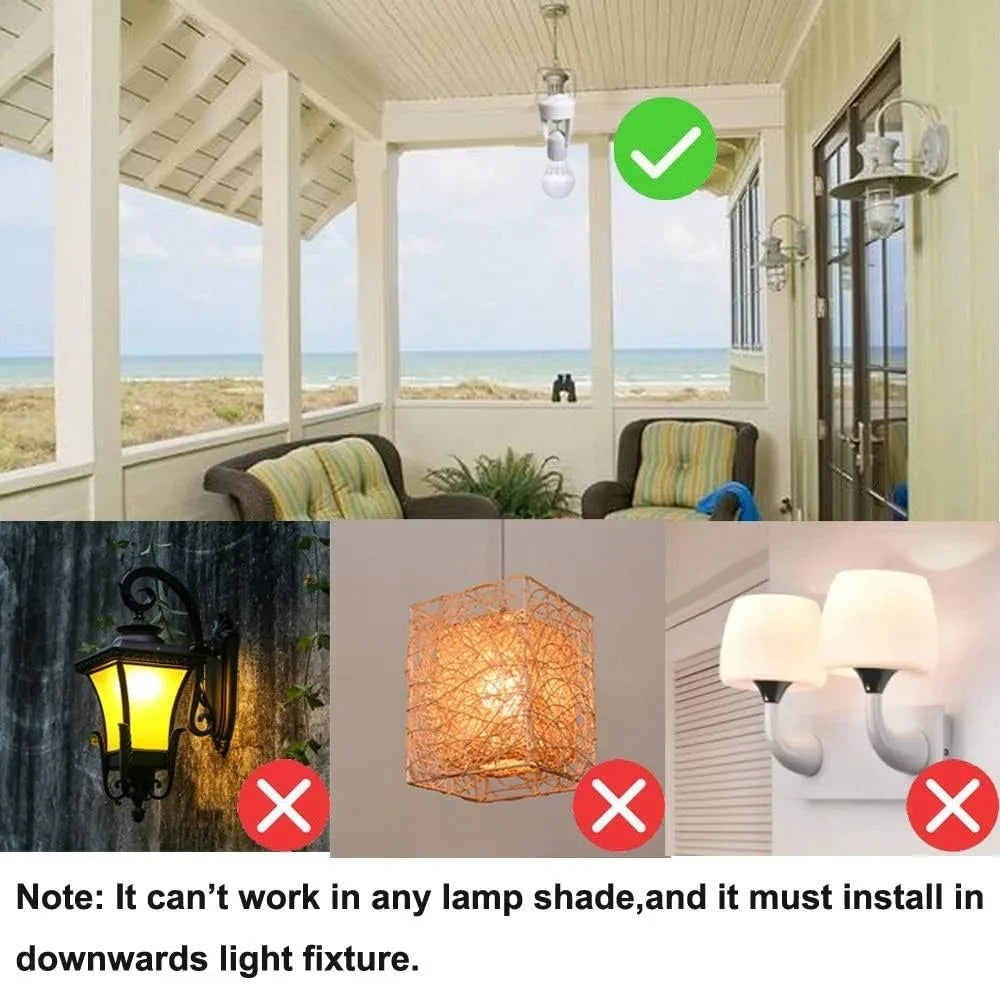 Pack of 2 Motion Sensor Light Socket Only Holder