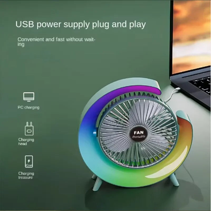 Round Shape Fan with RGB led