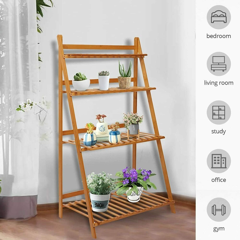 3 Tier Fold-able Wooden Ladder