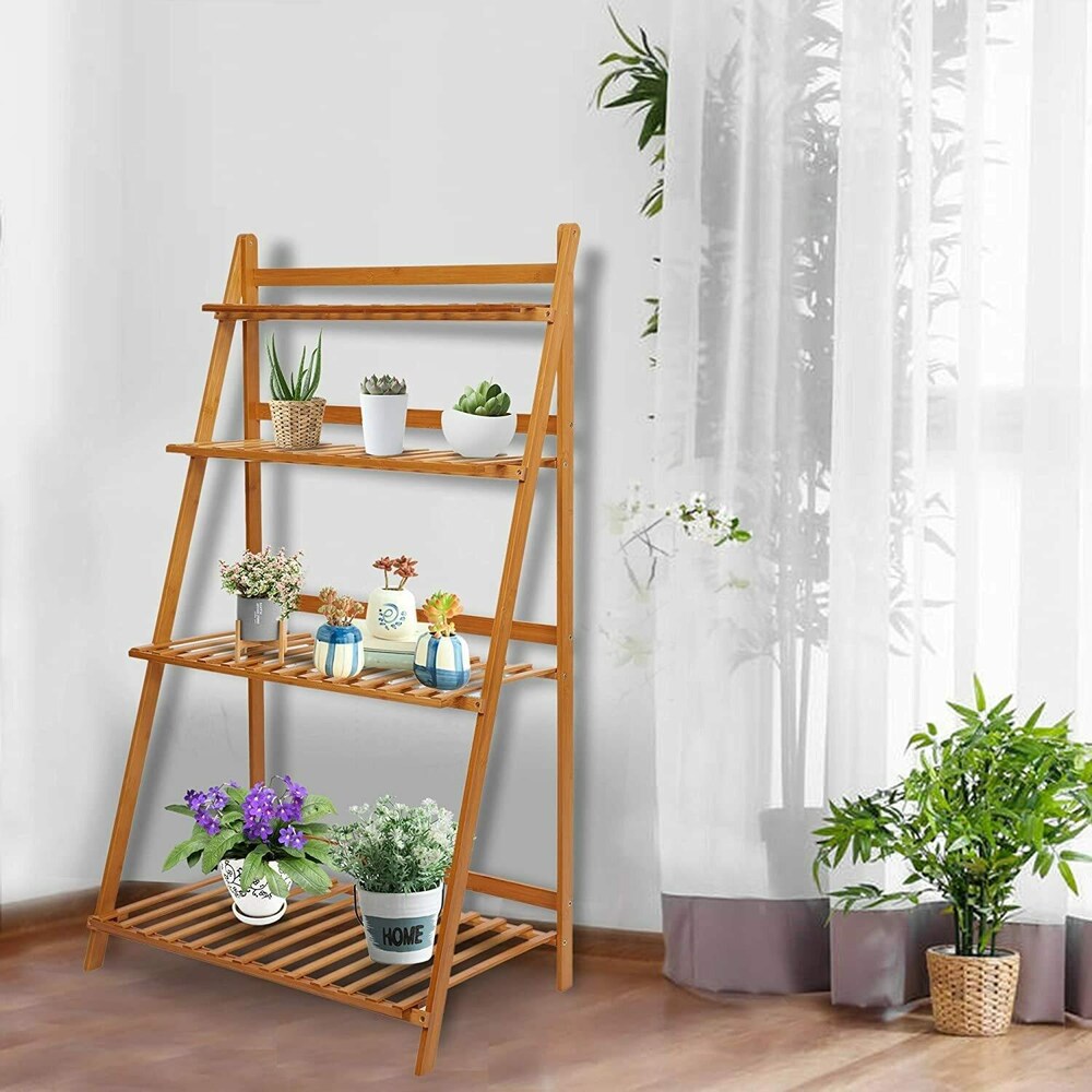 3 Tier Fold-able Wooden Ladder